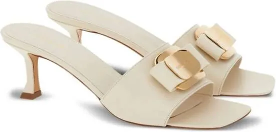 Ferragamo 55mm bow-detailing leather mules White