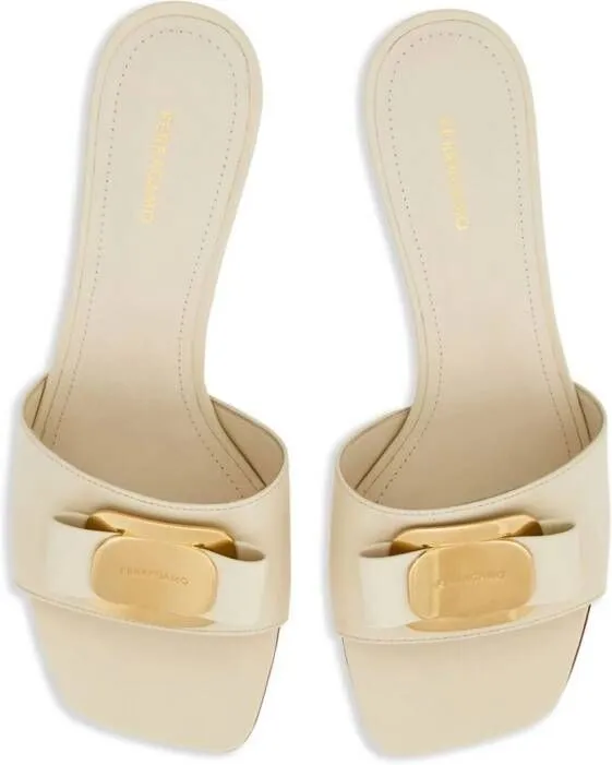 Ferragamo 55mm bow-detailing leather mules White