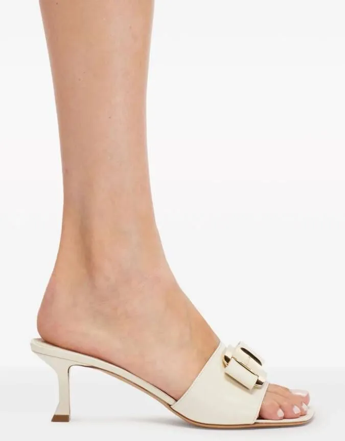 Ferragamo 55mm bow-detailing leather mules White