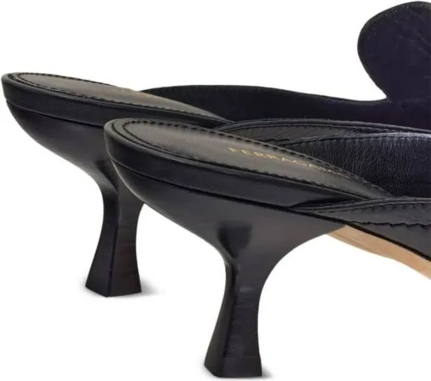 Ferragamo 55mm crocodile-effect leather mules Black