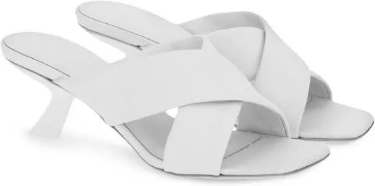 Ferragamo 55mm crossover-strap detail mules White