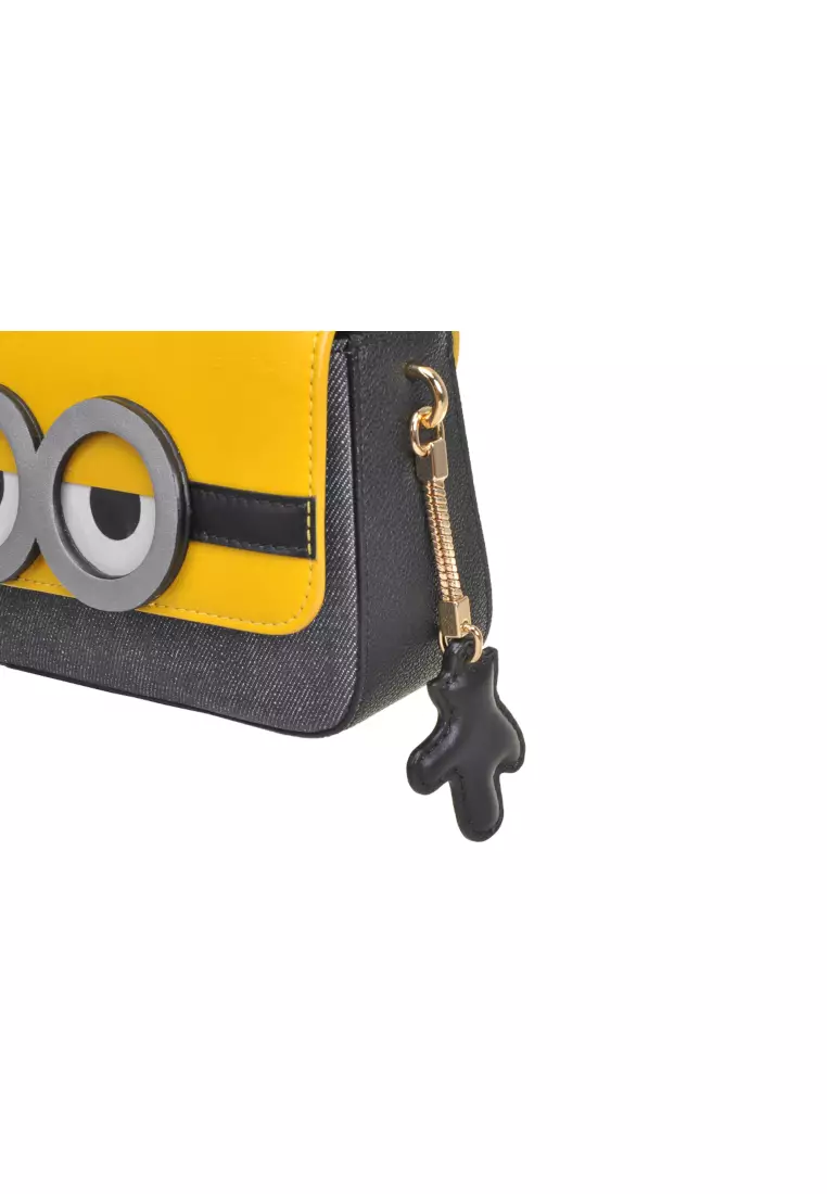 FION FION Minions Jacquard with Leather Crossbody & Shoulder Bag