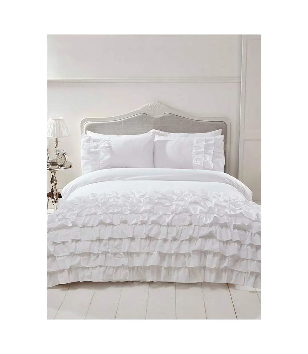 Flamenco ruffled duvet cover set white Rapport