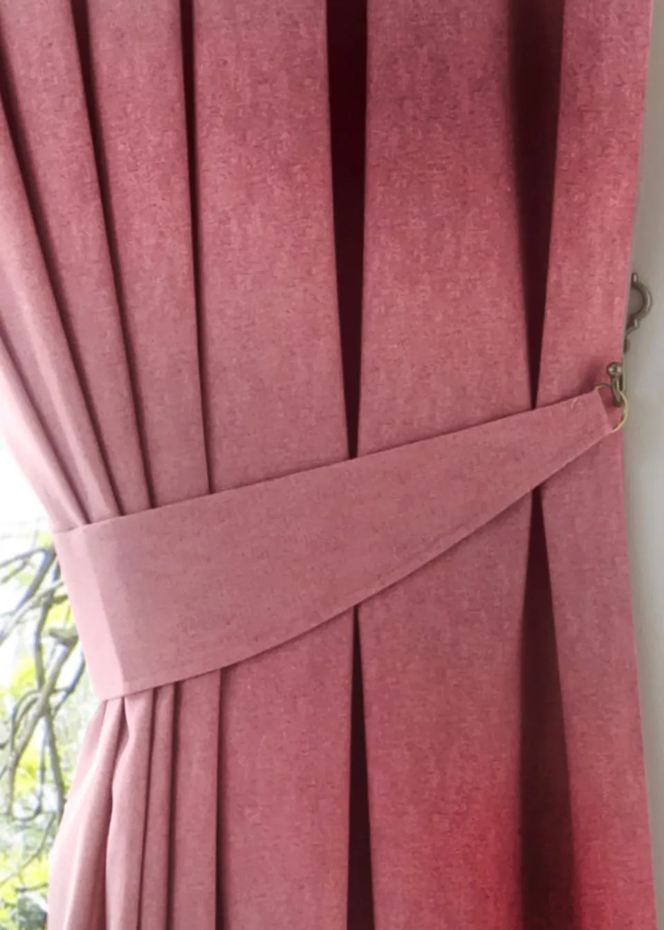 Fusion Dijon Blackout Pink Pencil Pleat Curtains