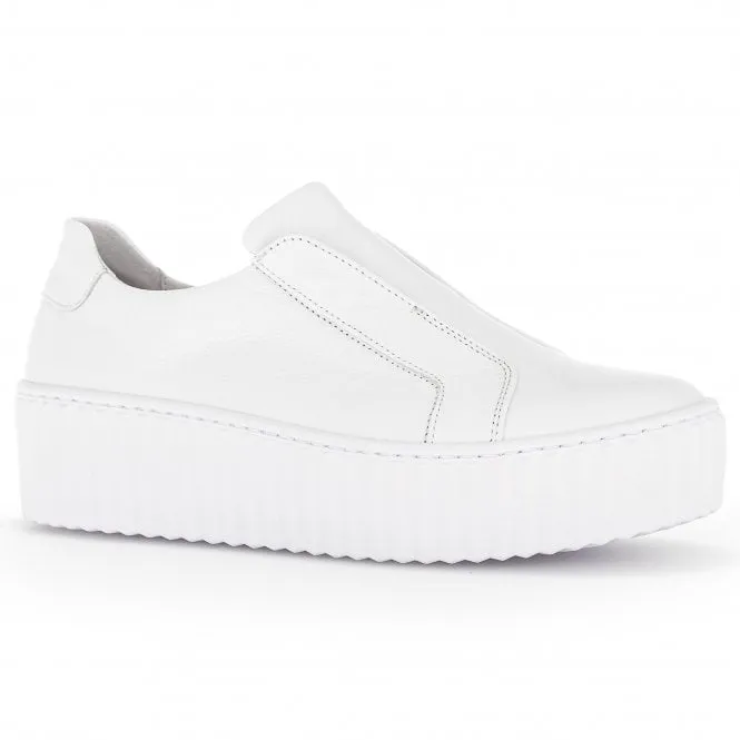 Gabor  Womens 205.21 Debra White Leather Slip-On Trainers