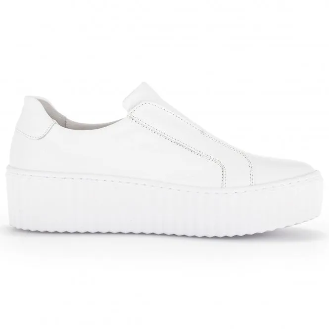 Gabor  Womens 205.21 Debra White Leather Slip-On Trainers