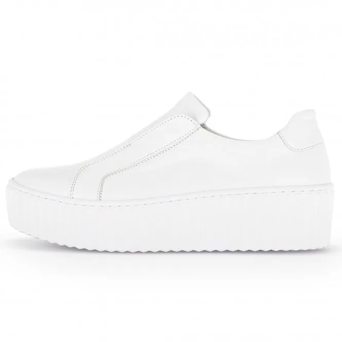 Gabor  Womens 205.21 Debra White Leather Slip-On Trainers