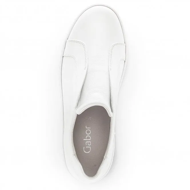 Gabor  Womens 205.21 Debra White Leather Slip-On Trainers