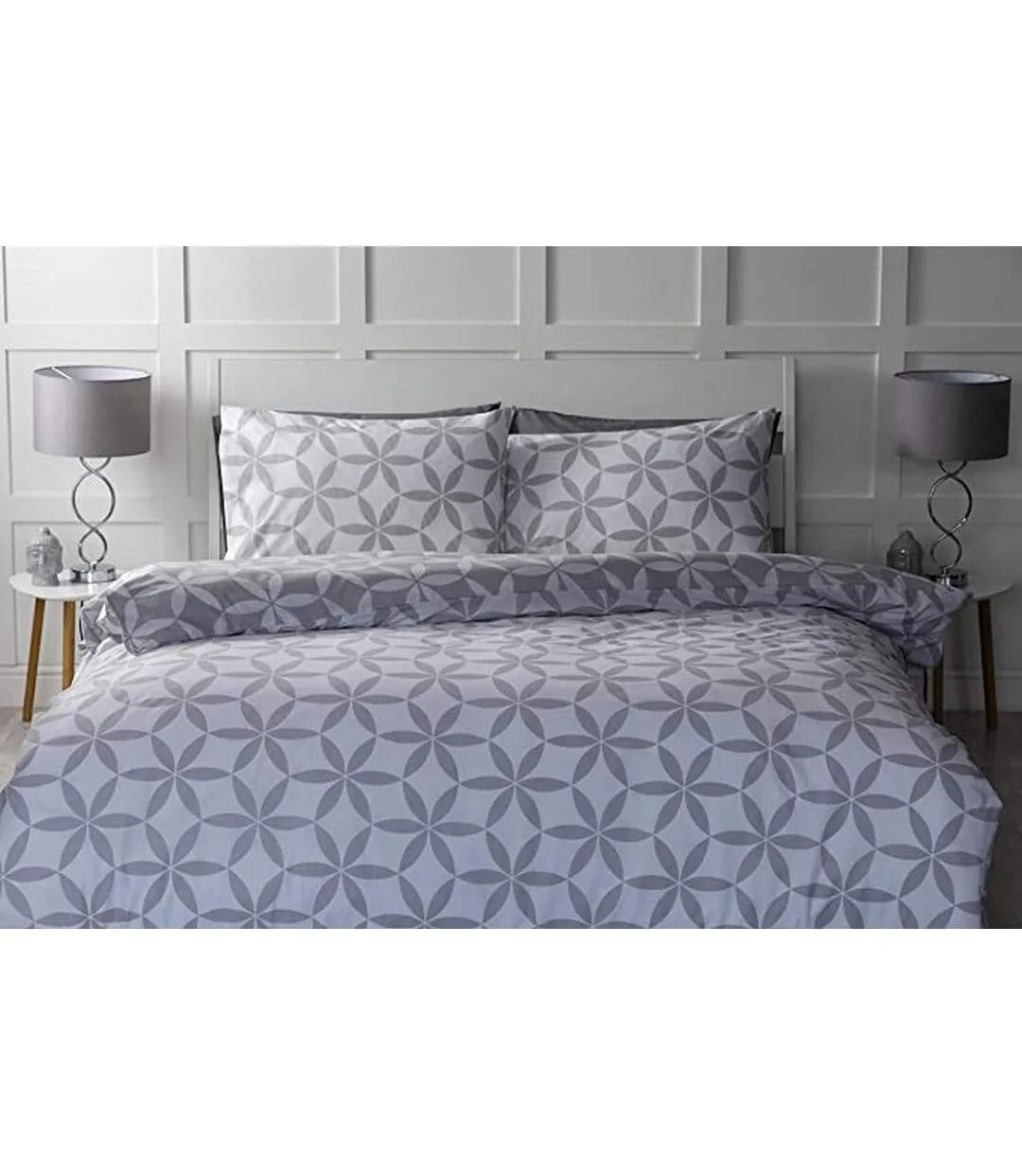 Georgia geometric duvet cover set cloudy/white Belledorm