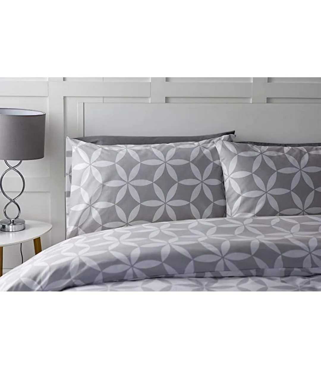 Georgia geometric duvet cover set cloudy/white Belledorm