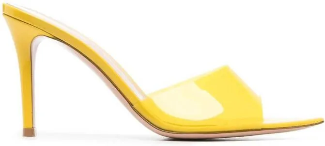 Gianvito Rossi Elle 85mm transparent mules Yellow