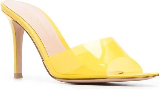 Gianvito Rossi Elle 85mm transparent mules Yellow