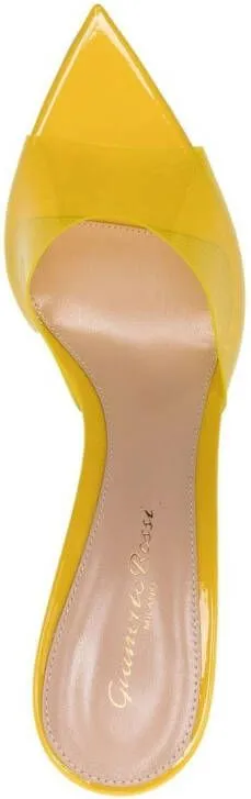 Gianvito Rossi Elle 85mm transparent mules Yellow