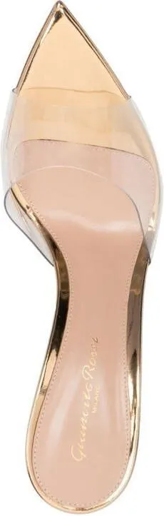 Gianvito Rossi Elle 85mm transparent-strap mules Gold