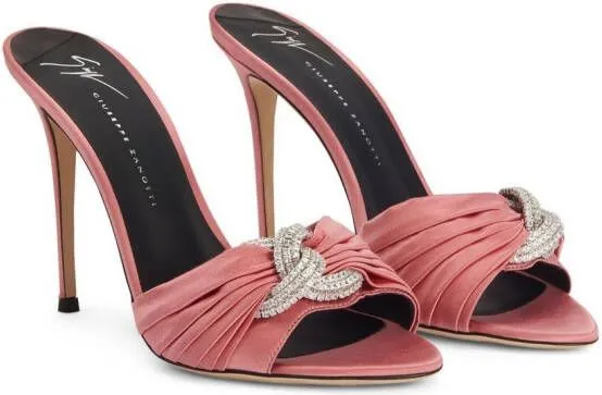 Giuseppe Zanotti Intiigo Knot embellished mules Pink