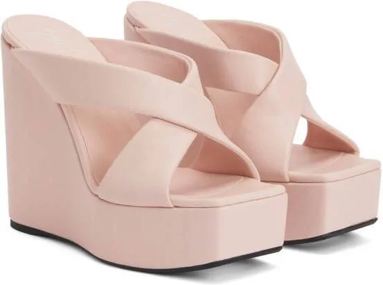 Giuseppe Zanotti Melissa 130mm crossover-strap mules Pink