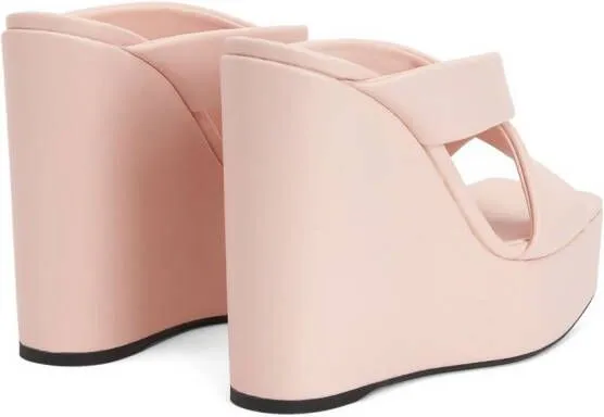 Giuseppe Zanotti Melissa 130mm crossover-strap mules Pink