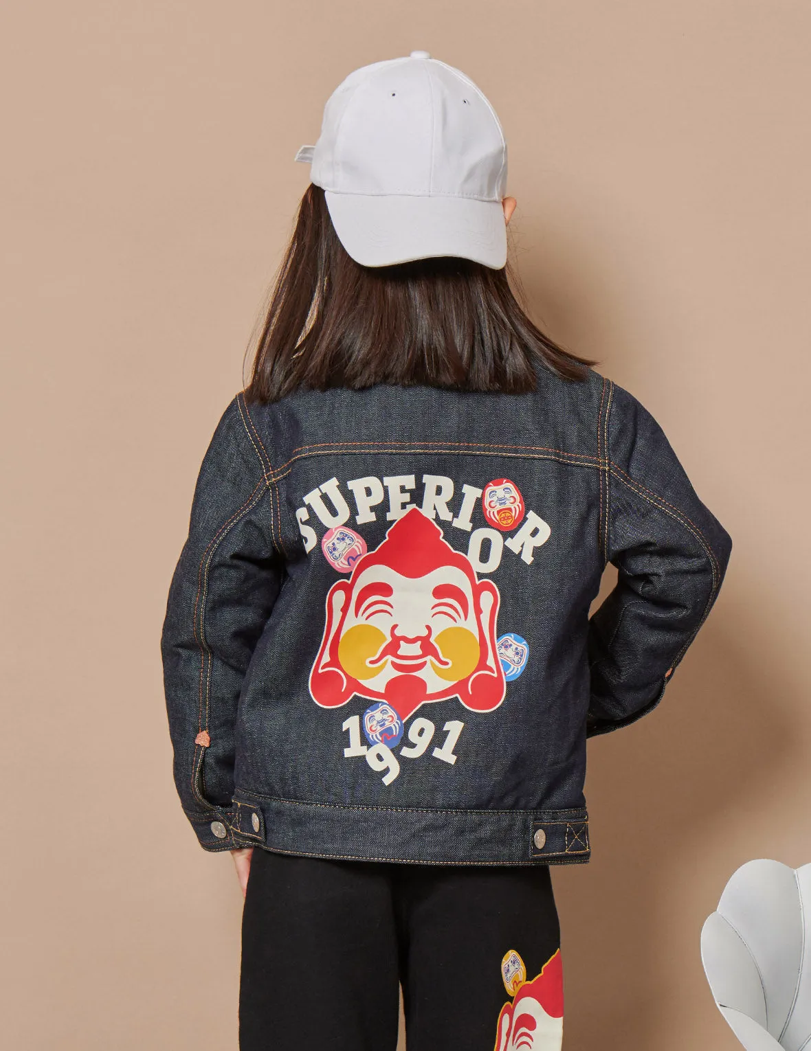 Godhead Print Fleece Lined Denim Jacket