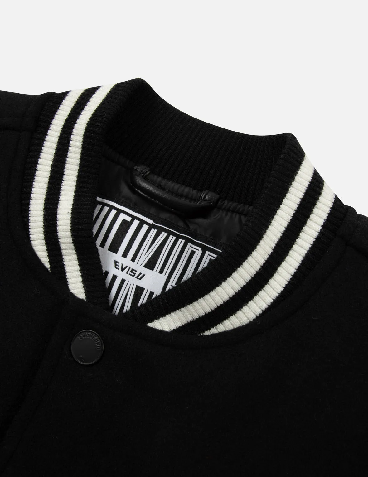 Gradated Logo Embroidered Patch Oversized Varsity Jacket