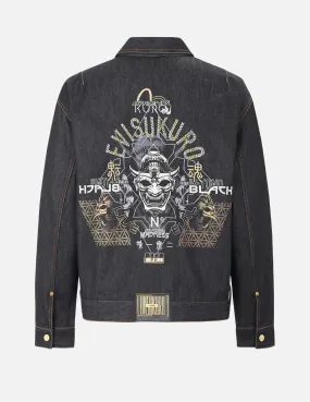 Hannya and Logo Embroidered Denim Jacket