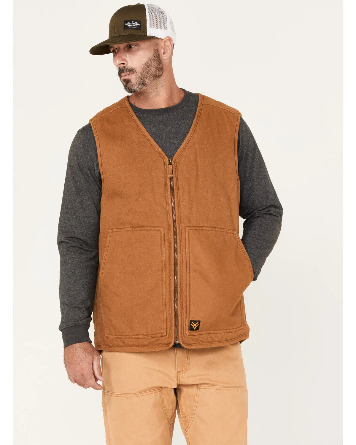 Hawx Men's Weathered Canvas Sherpa Lined Vest - Big