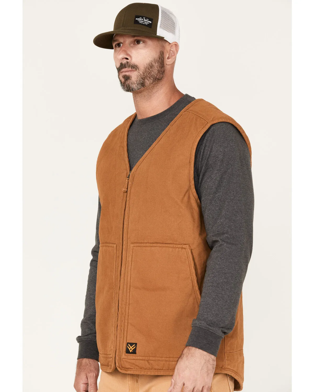 Hawx Men's Weathered Canvas Sherpa Lined Vest - Big