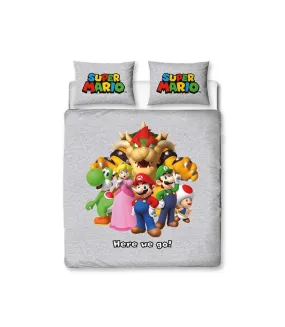 Here we go! duvet cover set grey/multicoloured Super Mario Bros