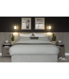 Hotel soho pinstripe duvet cover set platinum Belledorm