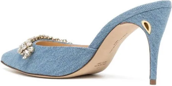 Jennifer Chamandi Crown Jewel mules Blue