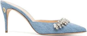 Jennifer Chamandi Crown Jewel mules Blue