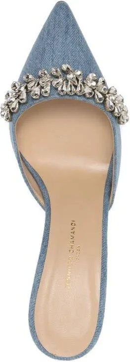 Jennifer Chamandi Crown Jewel mules Blue