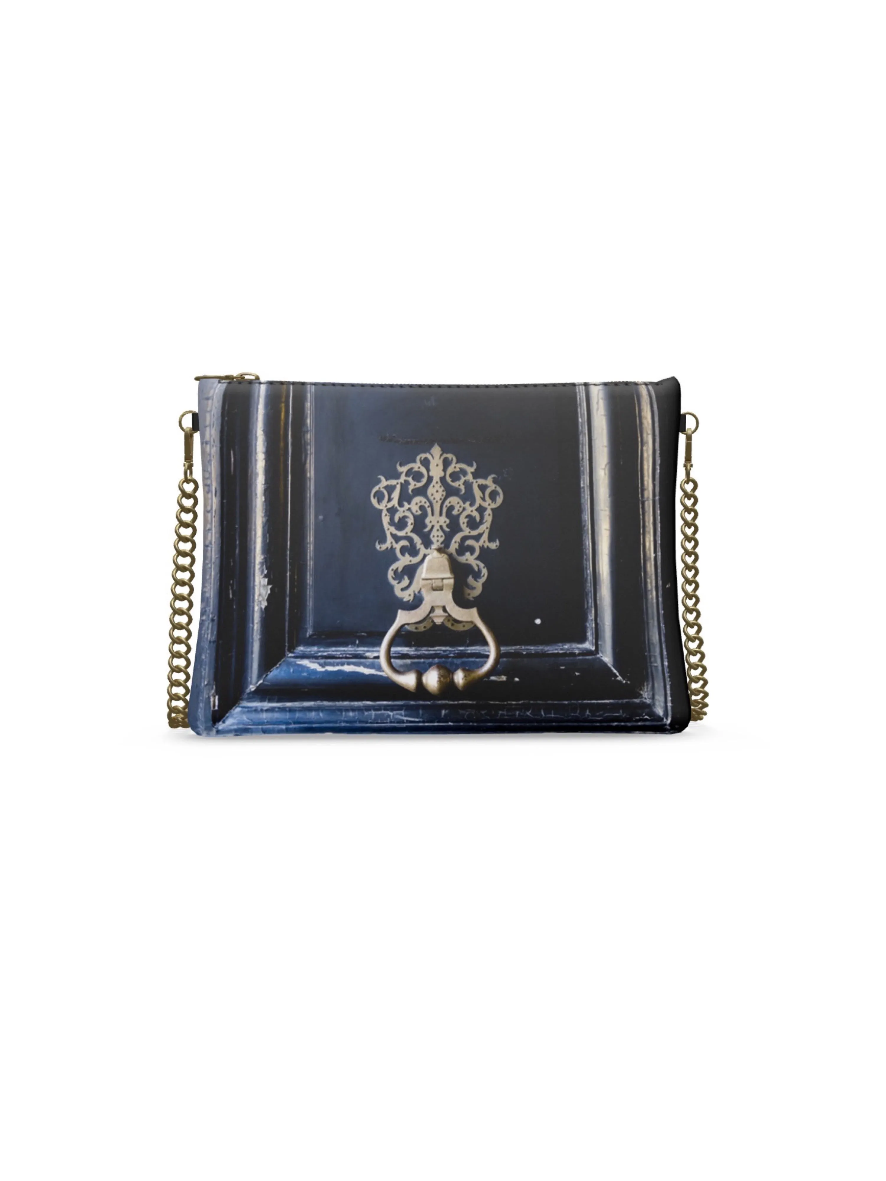 Jessica Murray Designs Leather Crossbody Bag in Black Parisian Door by Jessica Murray