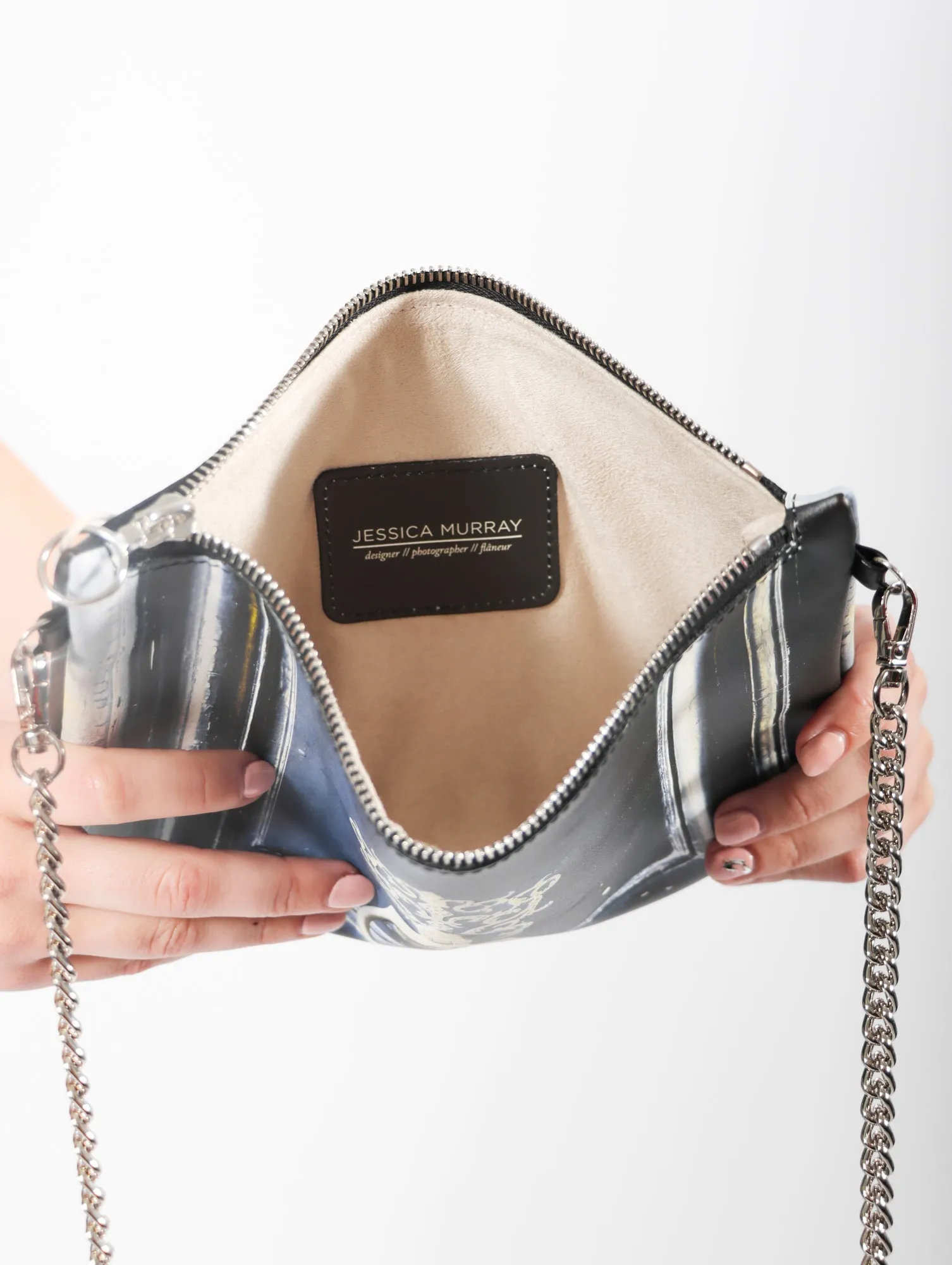 Jessica Murray Designs Leather Crossbody Bag in Black Parisian Door by Jessica Murray