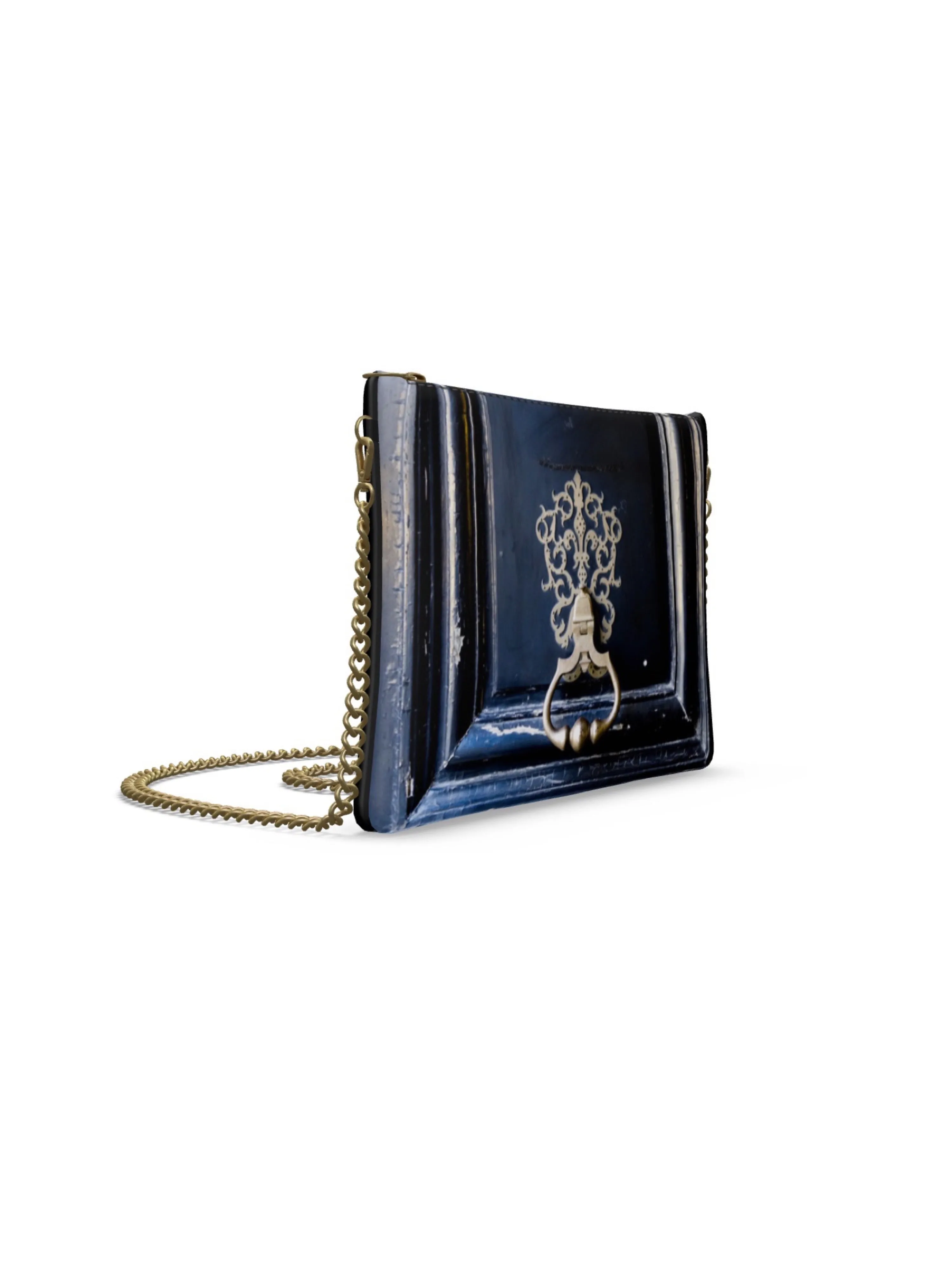 Jessica Murray Designs Leather Crossbody Bag in Black Parisian Door by Jessica Murray