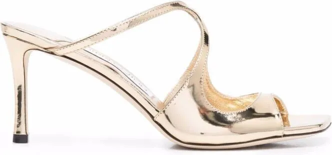 Jimmy Choo Anise 75mm mules Gold