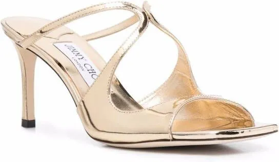 Jimmy Choo Anise 75mm mules Gold