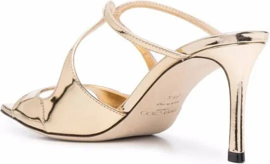 Jimmy Choo Anise 75mm mules Gold