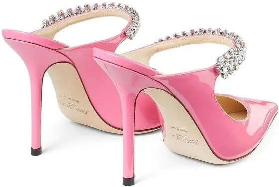 Jimmy Choo Bing 100mm crystal-embellished mules Pink