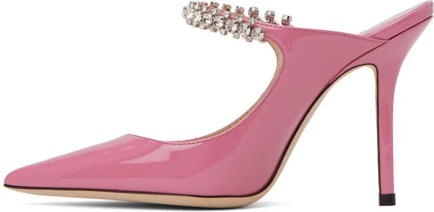 Jimmy Choo Bing 100mm crystal-embellished mules Pink