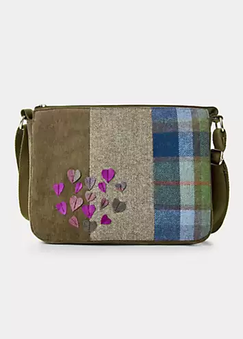 Joe Browns Recycled Content Heart Appliqué Tartan Crossbody Bag | Grattan