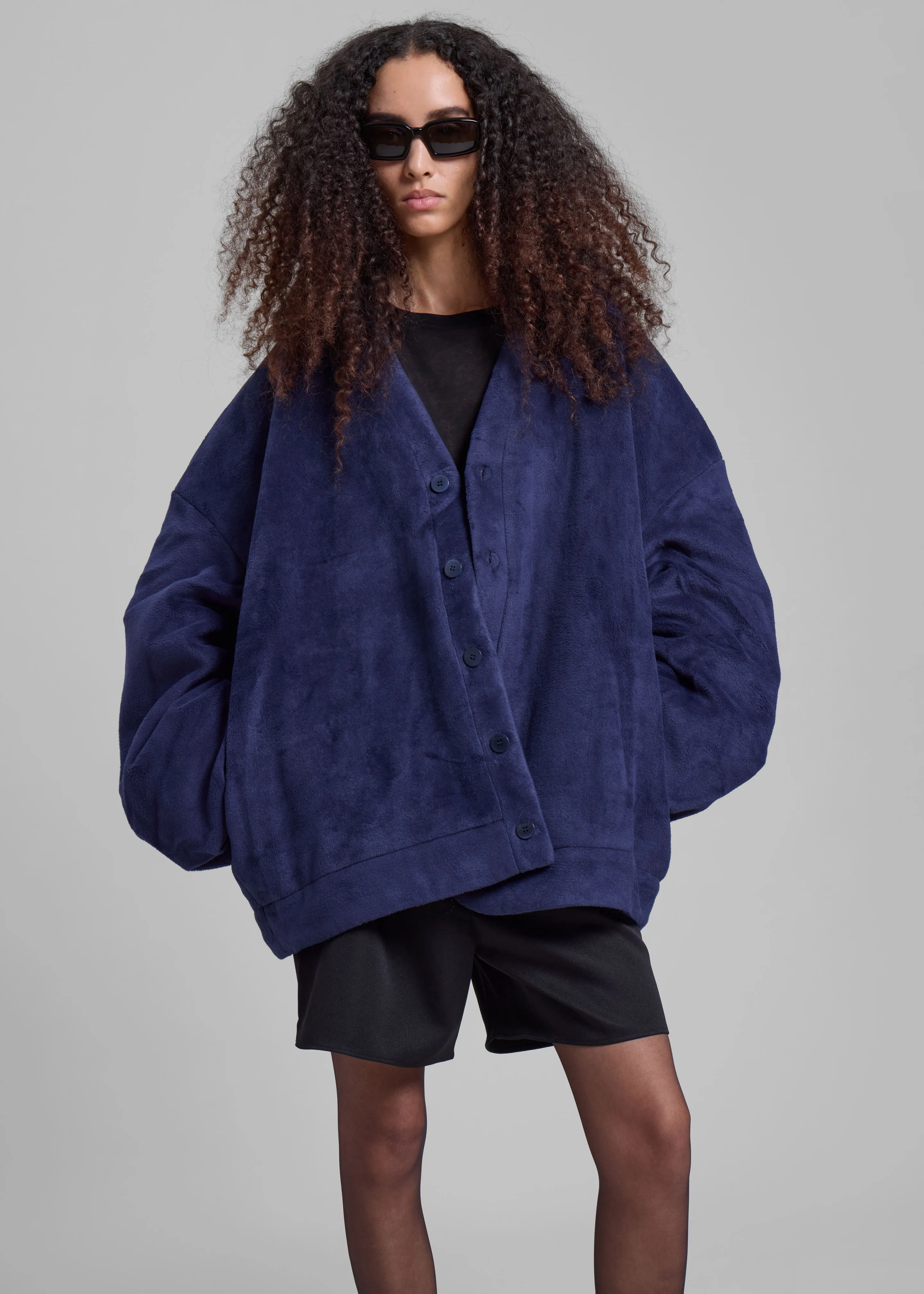 JW Anderson Oversized V-Neck Cardigan - Dark Navy