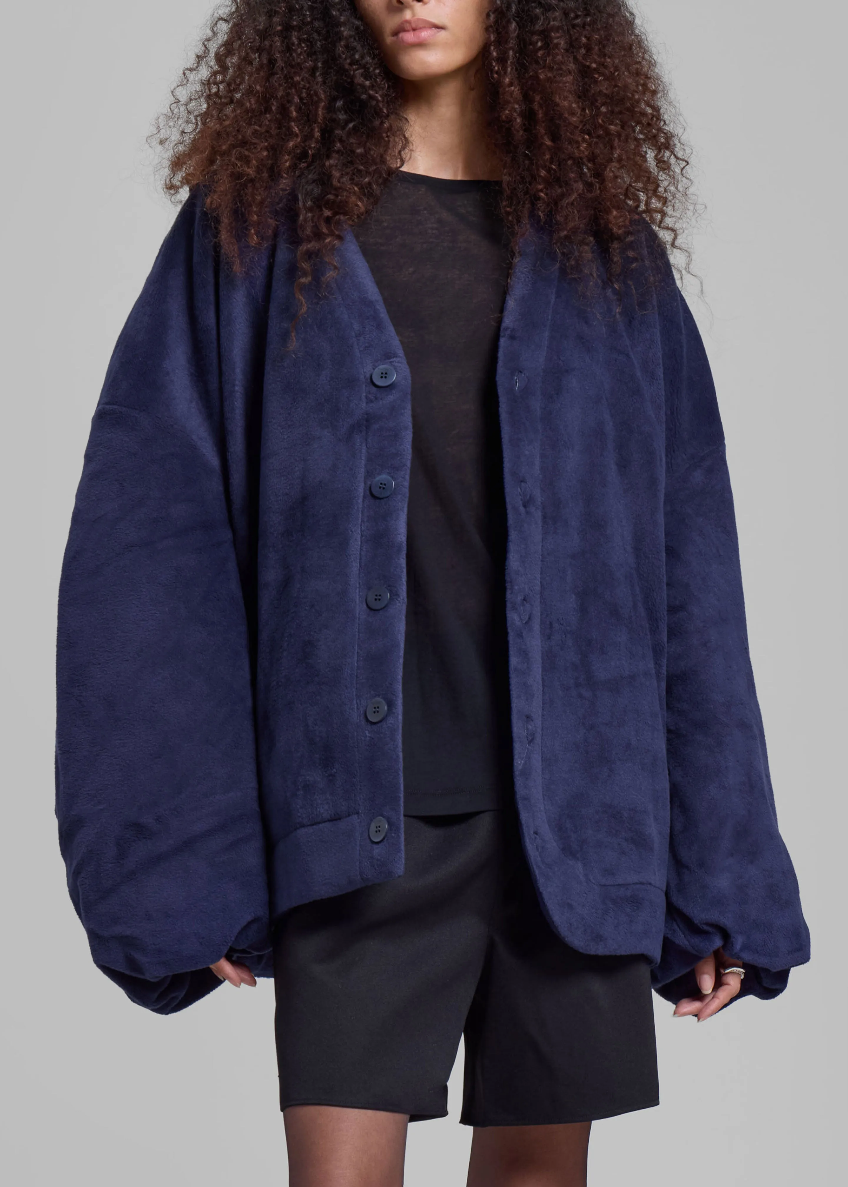 JW Anderson Oversized V-Neck Cardigan - Dark Navy