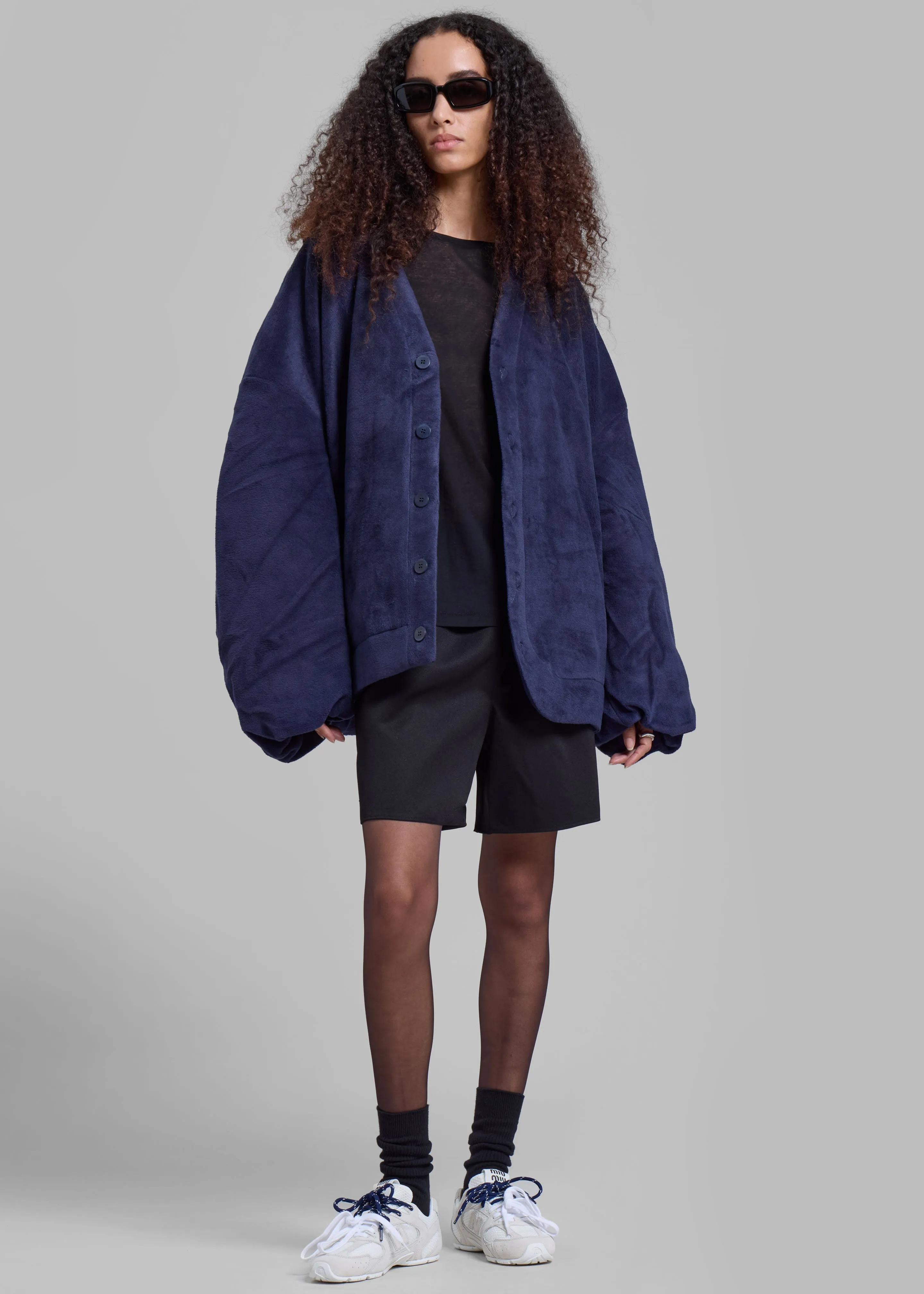 JW Anderson Oversized V-Neck Cardigan - Dark Navy