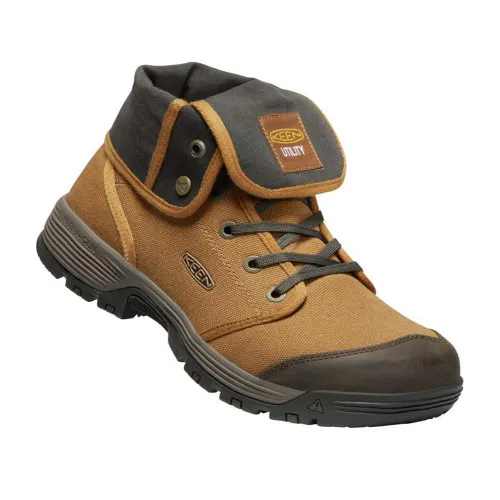 KEEN Utility Men's Roswell Mid Carbon-Fiber Toe Work Boot Almond/Black Olive