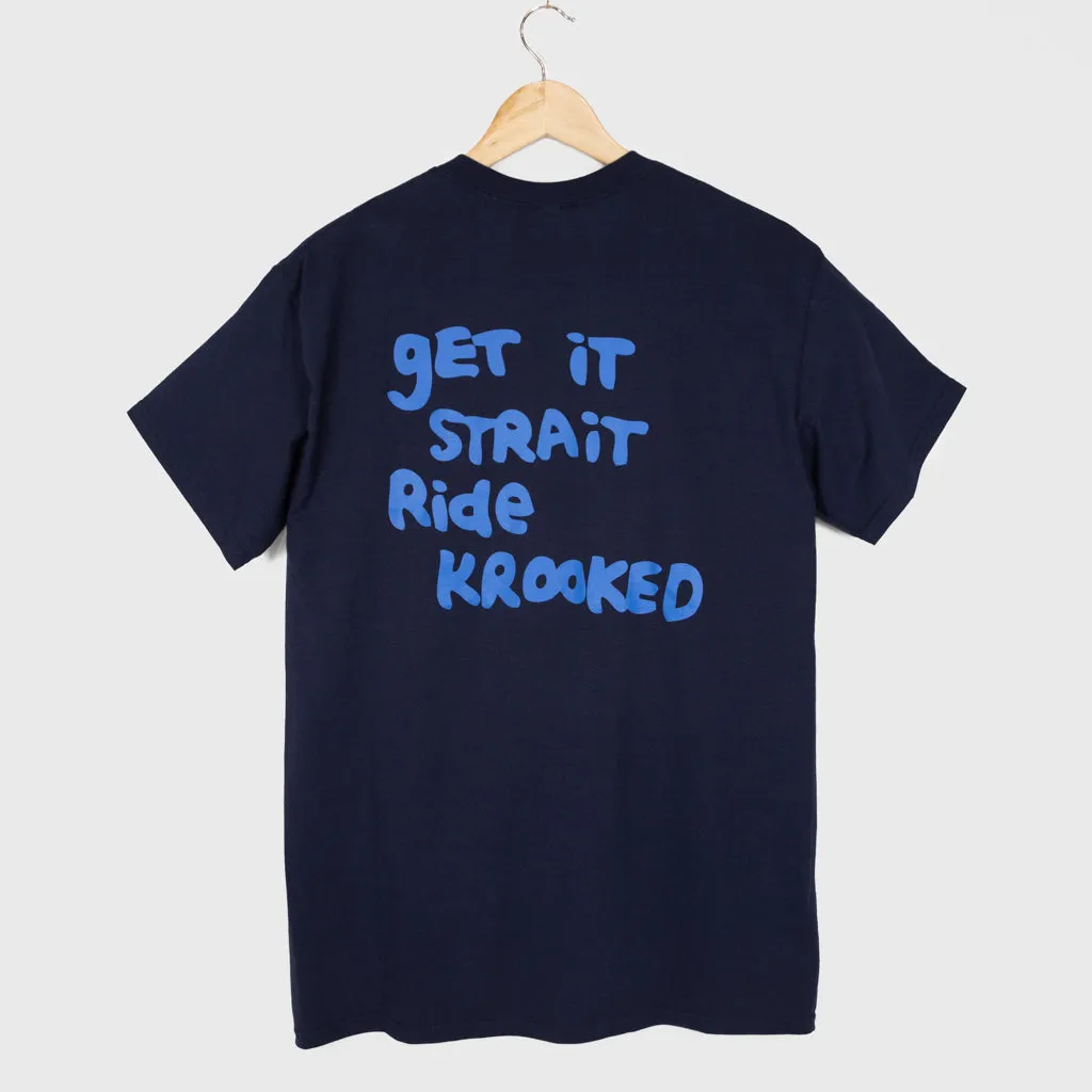 Krooked Skateboards - Strait Eyes T-Shirt - Navy