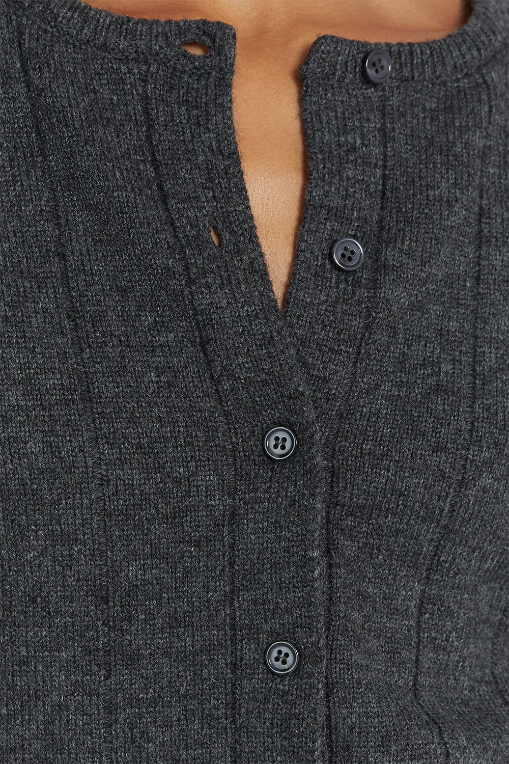 LEVI CHARCOAL MARLE KNIT CARDIGAN