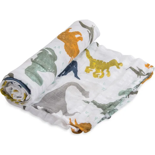 Little Unicorn Cotton Muslin Swaddle Blanket , Dino Friends