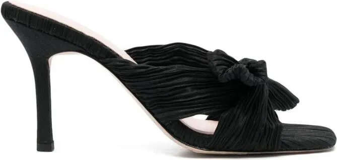 Loeffler Randall pleated knot-detail mules Brown