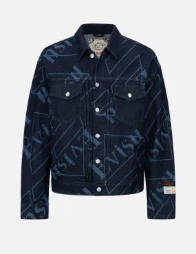 Logo Monogram Discharged Print Denim Jacket