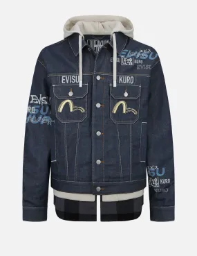 Logo Print Mock 3-in-1 Padded Denim Jacket